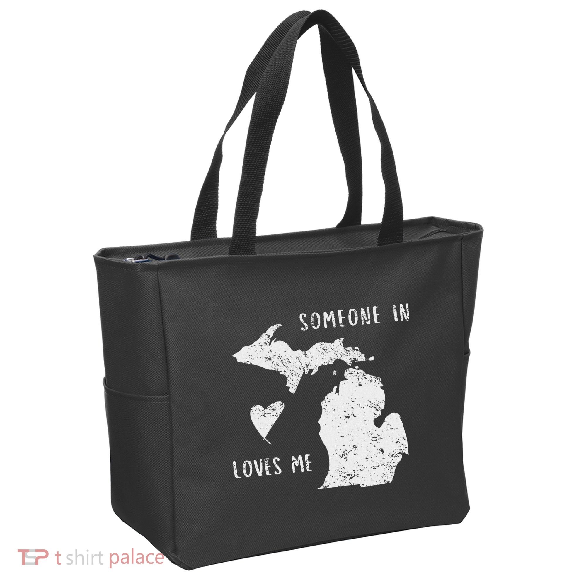 Someone In Michigan Loves Me Great Lakes State Yooper Tote Bag
