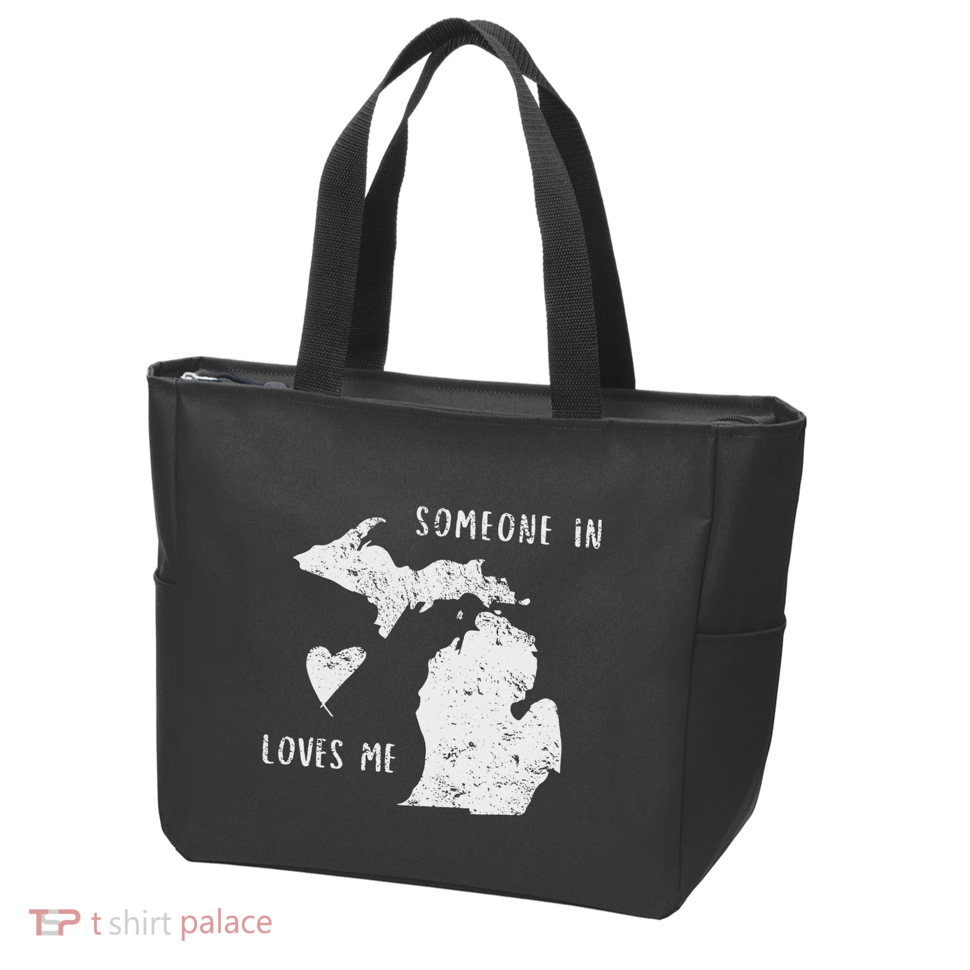 Someone In Michigan Loves Me Great Lakes State Yooper Tote Bag