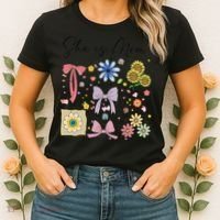 She Is Mom Christian Mothers Day Jesus Mama Religious Women Women's T-Shirt thumb 2