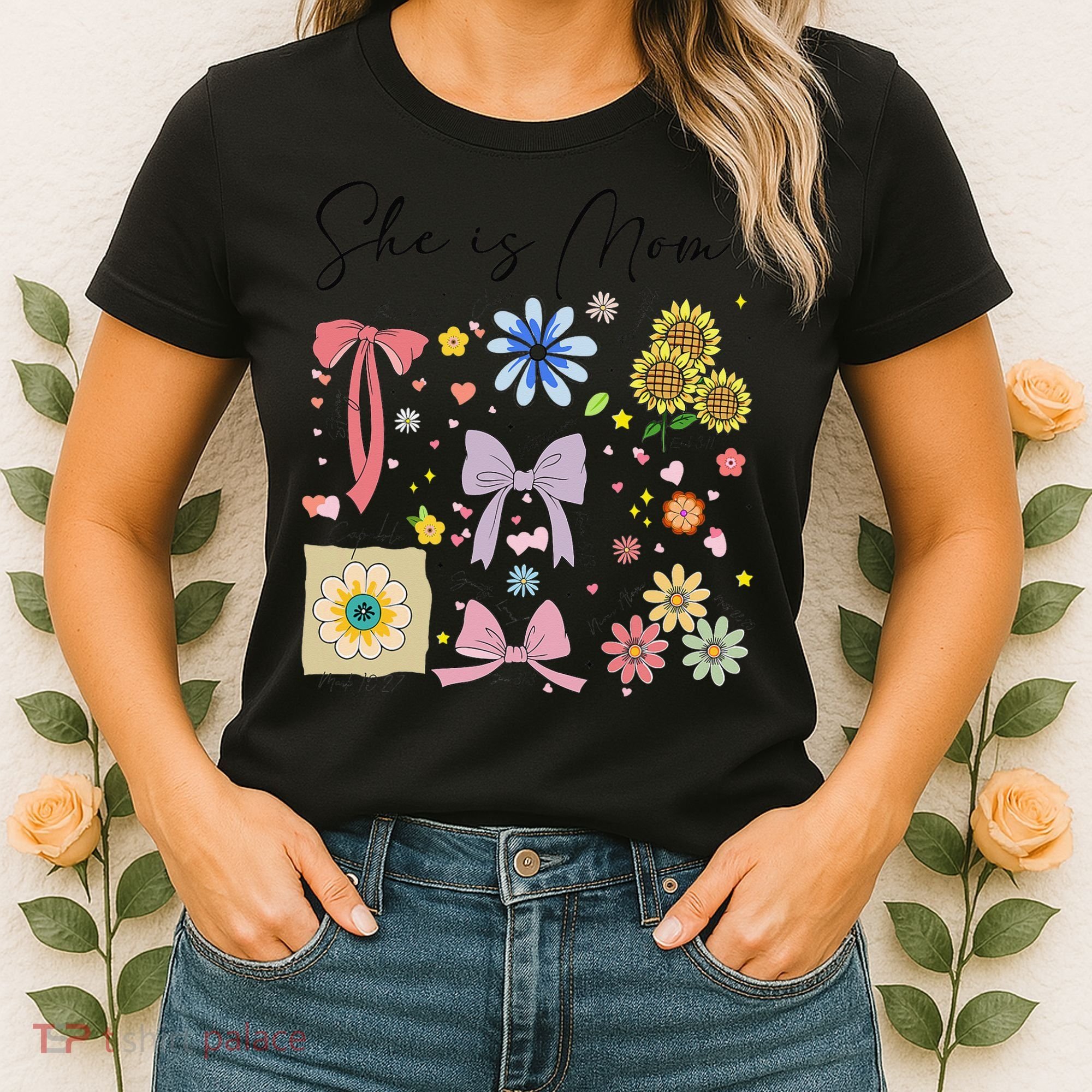 She Is Mom Christian Mothers Day Jesus Mama Religious Women Women's T-Shirt