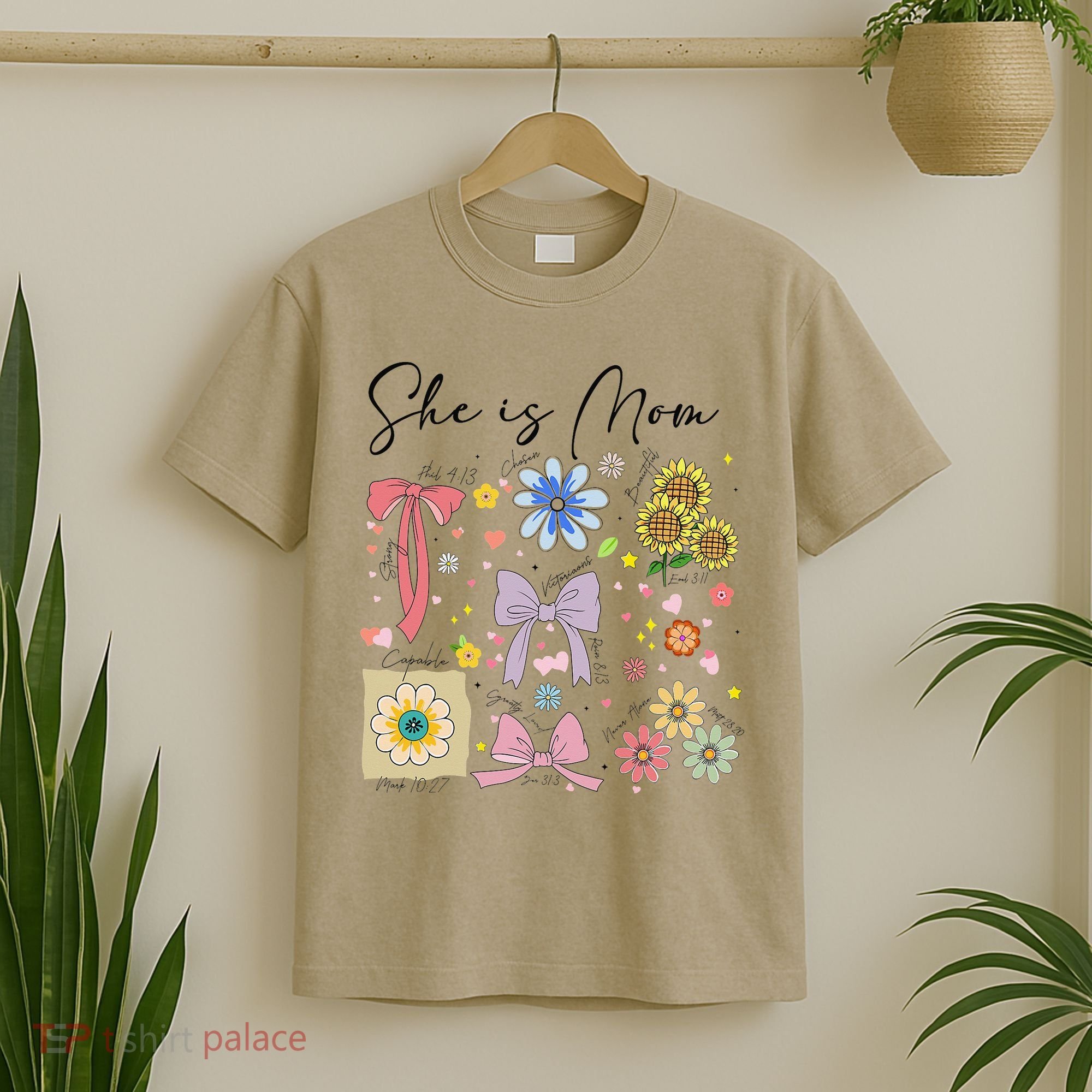 She Is Mom Christian Mothers Day Jesus Mama Religious Women T-Shirt