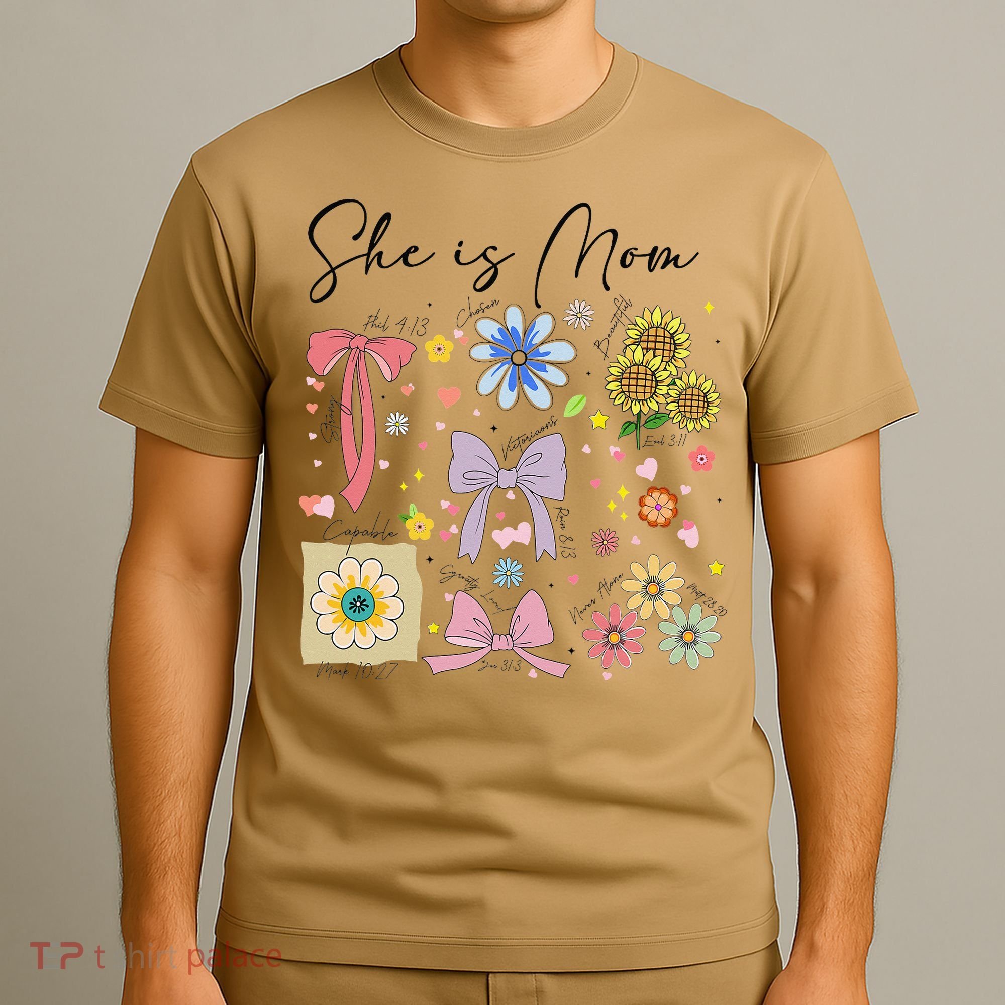 She Is Mom Christian Mothers Day Jesus Mama Religious Women T-Shirt