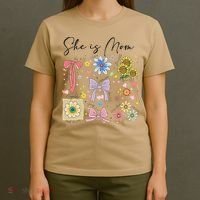 She Is Mom Christian Mothers Day Jesus Mama Religious Women T-Shirt thumb 4