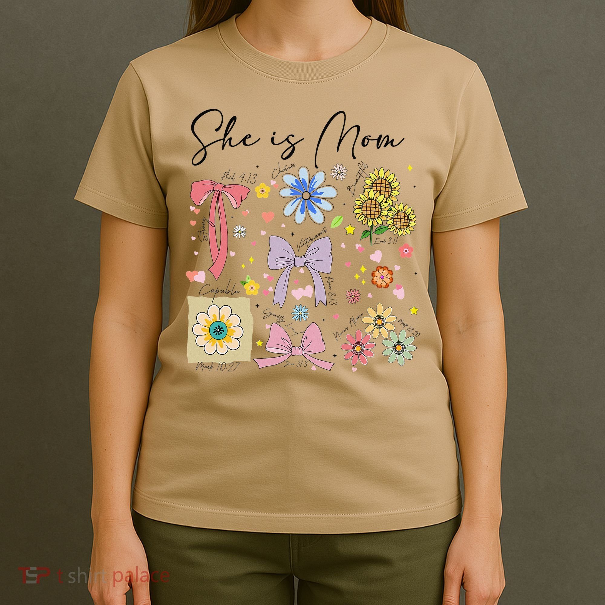 She Is Mom Christian Mothers Day Jesus Mama Religious Women T-Shirt