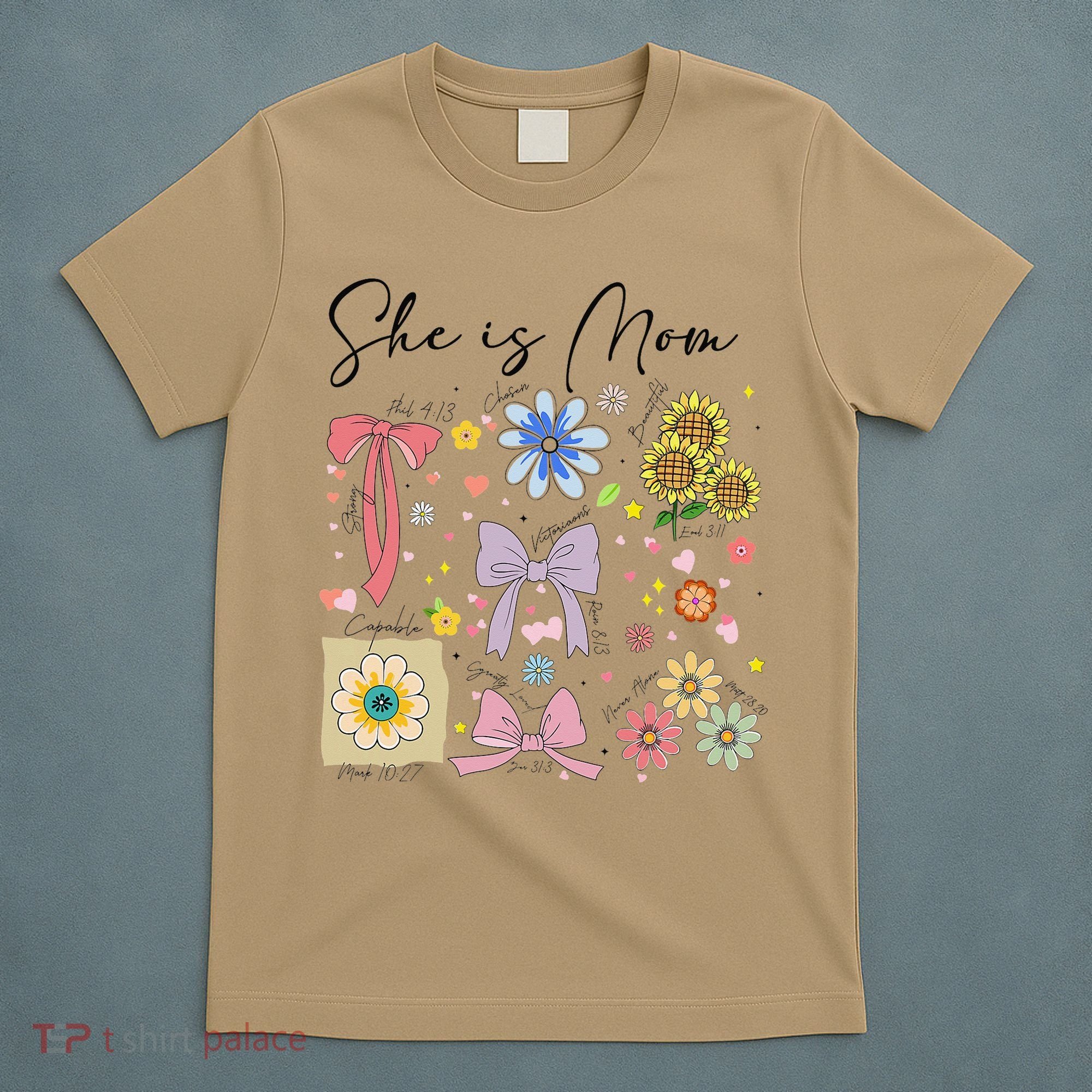 She Is Mom Christian Mothers Day Jesus Mama Religious Women T-Shirt