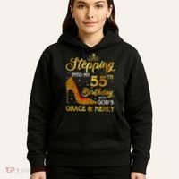 Stepping Into My 55th Birthday Present Gift Girl Wo 55 Year Old Hoodie thumb 5