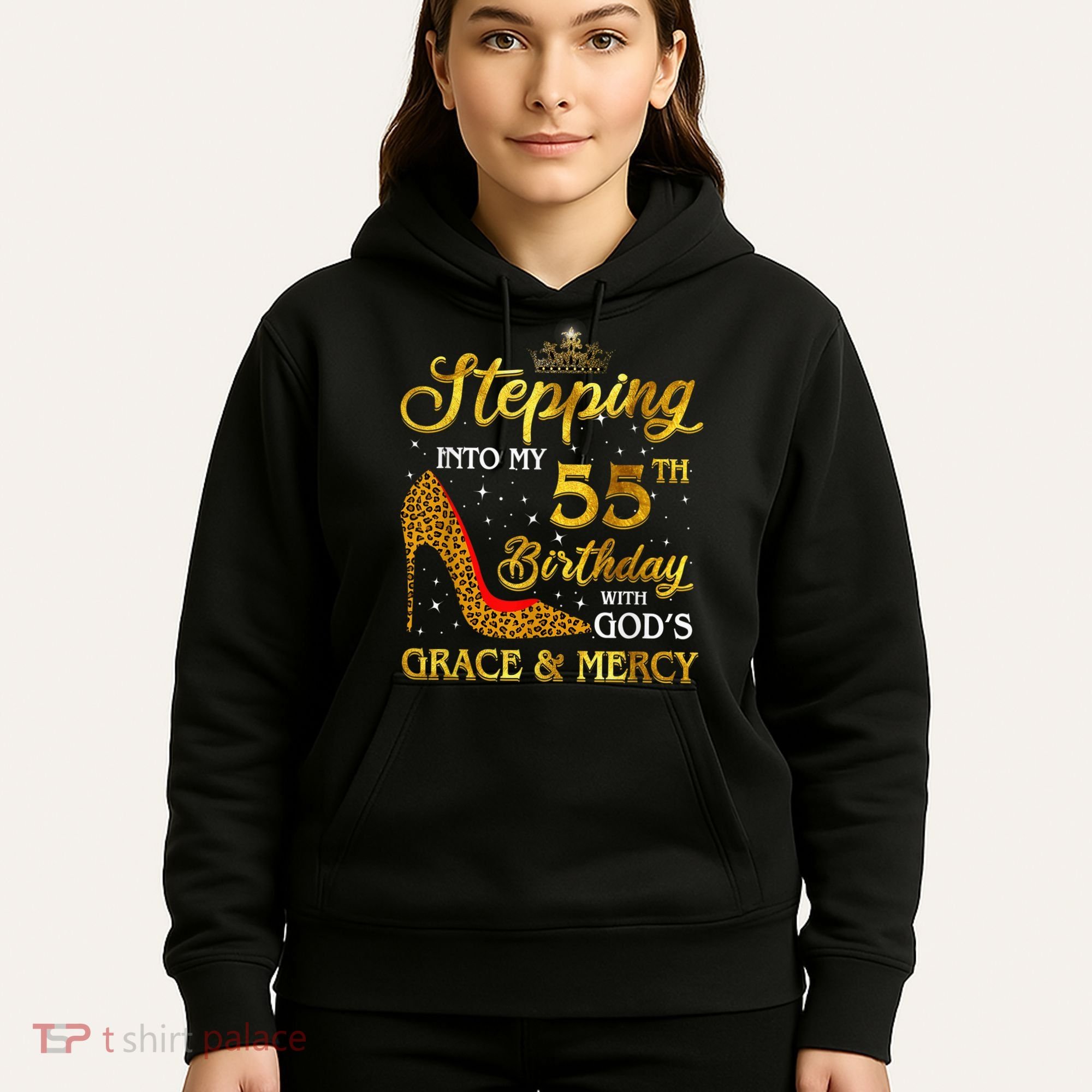 Stepping Into My 55th Birthday Present Gift Girl Wo 55 Year Old Hoodie