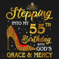 Stepping Into My 55th Birthday Present Gift Girl Wo 55 Year Old Coaster thumb 2