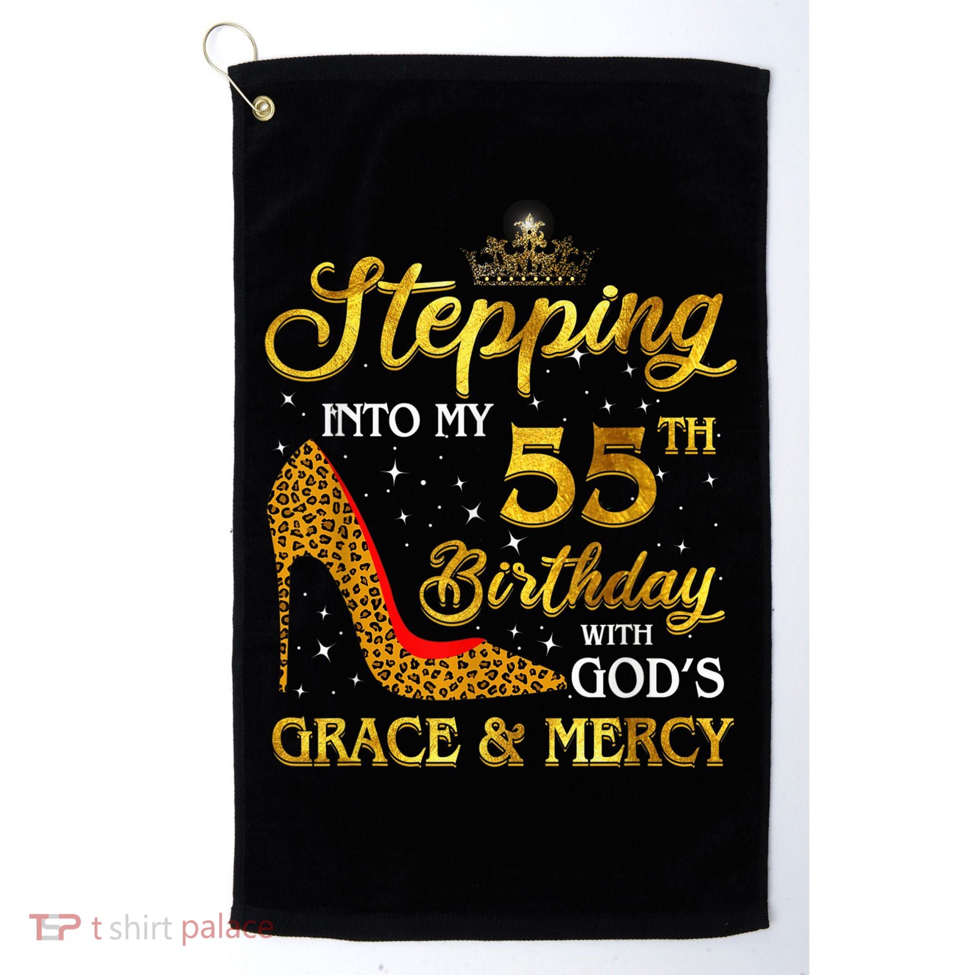 Stepping Into My 55th Birthday Present Gift Girl Wo 55 Year Old Golf Towel