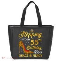 Stepping Into My 55th Birthday Present Gift Girl Wo 55 Year Old Tote Bag thumb 0