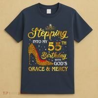 Stepping Into My 55th Birthday Present Gift Girl Wo 55 Year Old T-Shirt thumb 4