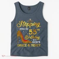 Stepping Into My 55th Birthday Present Gift Girl Wo 55 Year Old Tank Top thumb 2