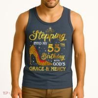 Stepping Into My 55th Birthday Present Gift Girl Wo 55 Year Old Tank Top thumb 3