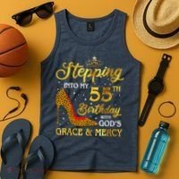 Stepping Into My 55th Birthday Present Gift Girl Wo 55 Year Old Tank Top thumb 4