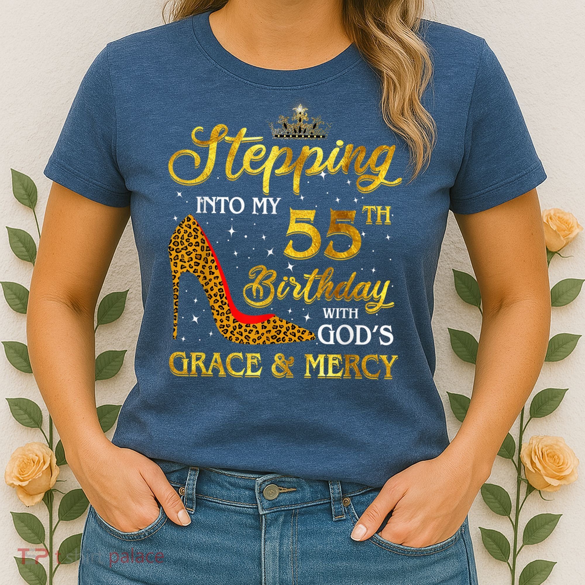 Stepping Into My 55th Birthday Present Gift Girl Wo 55 Year Old Women's T-Shirt