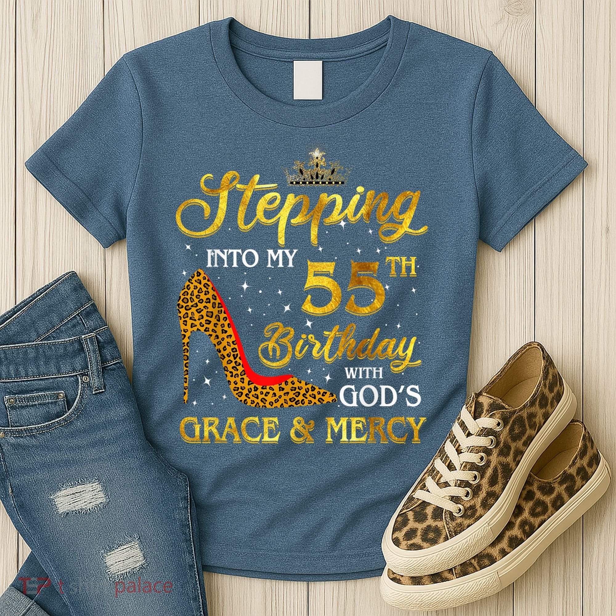 Stepping Into My 55th Birthday Present Gift Girl Wo 55 Year Old Women's T-Shirt