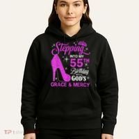 Stepping Into My 55th Birthday With God's Grace And Mercy Hoodie thumb 5