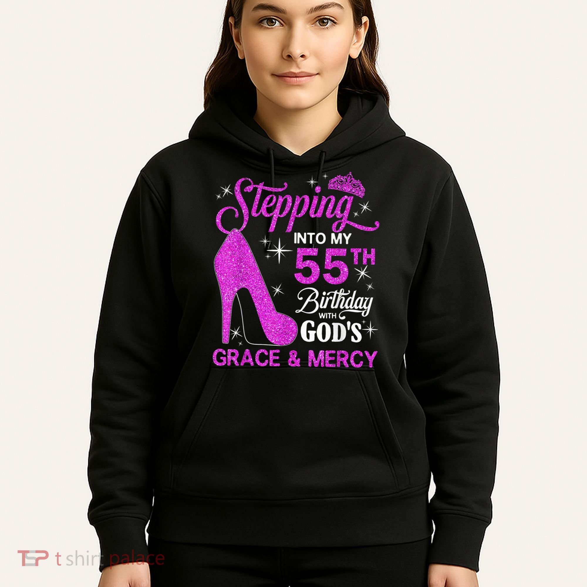 Stepping Into My 55th Birthday With God's Grace And Mercy Hoodie