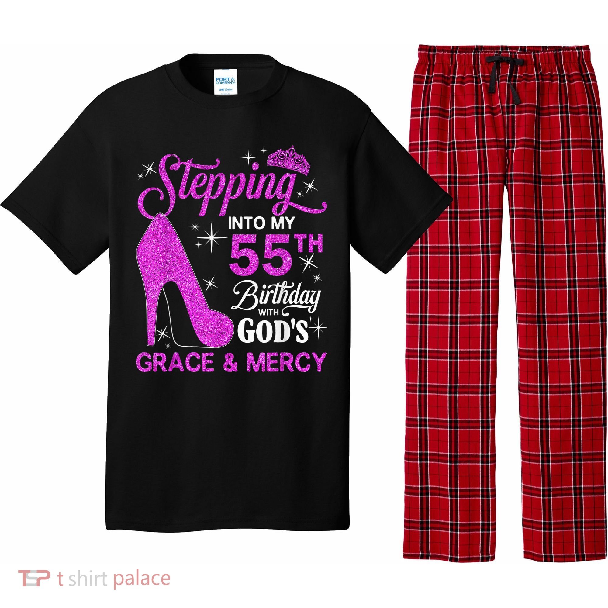 Stepping Into My 55th Birthday With God's Grace And Mercy Pajama Set