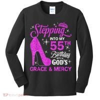 Stepping Into My 55th Birthday With God's Grace And Mercy Kids Long Sleeve Shirt thumb 0