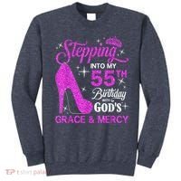 Stepping Into My 55th Birthday With God's Grace And Mercy Sweatshirt thumb 0