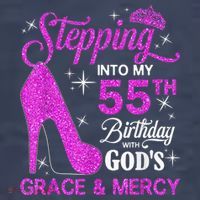 Stepping Into My 55th Birthday With God's Grace And Mercy Sweatshirt thumb 3