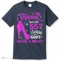 Stepping Into My 55th Birthday With God's Grace And Mercy T-Shirt thumb 0