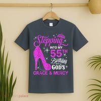 Stepping Into My 55th Birthday With God's Grace And Mercy T-Shirt thumb 2