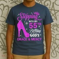 Stepping Into My 55th Birthday With God's Grace And Mercy T-Shirt thumb 3