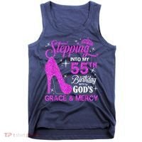 Stepping Into My 55th Birthday With God's Grace And Mercy Tank Top thumb 0