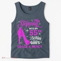 Stepping Into My 55th Birthday With God's Grace And Mercy Tank Top thumb 2