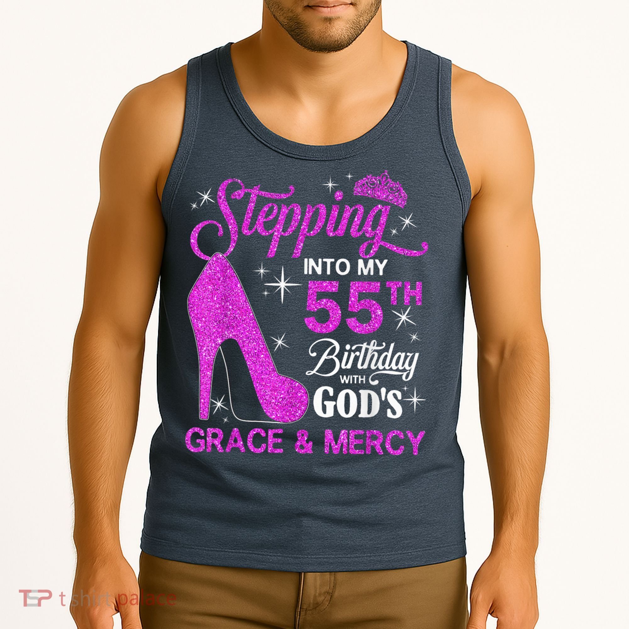Stepping Into My 55th Birthday With God's Grace And Mercy Tank Top