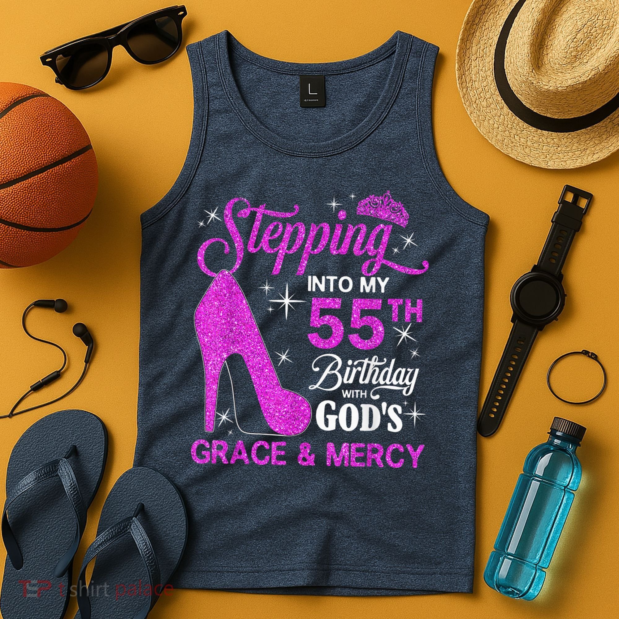 Stepping Into My 55th Birthday With God's Grace And Mercy Tank Top