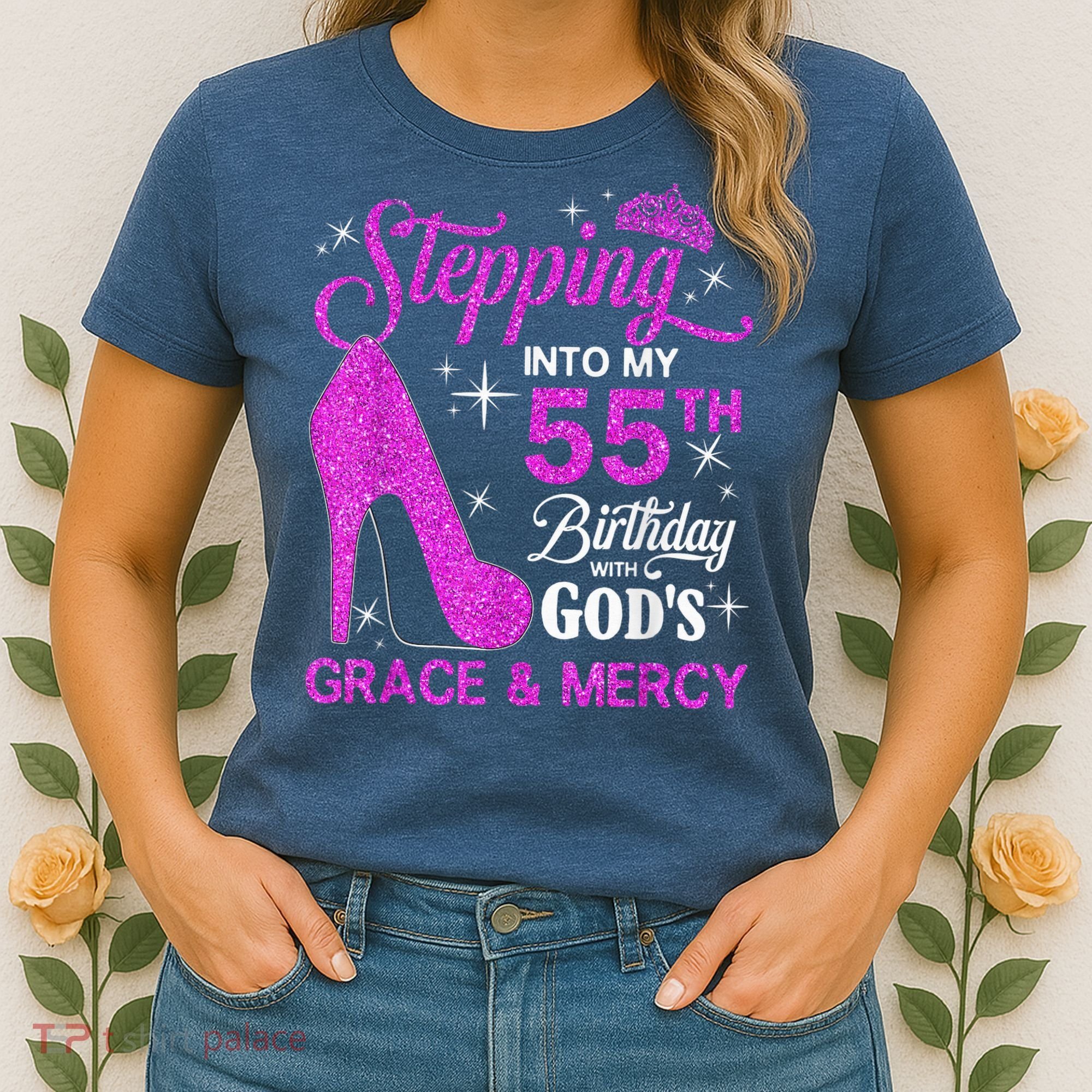 Stepping Into My 55th Birthday With God's Grace And Mercy Women's T-Shirt