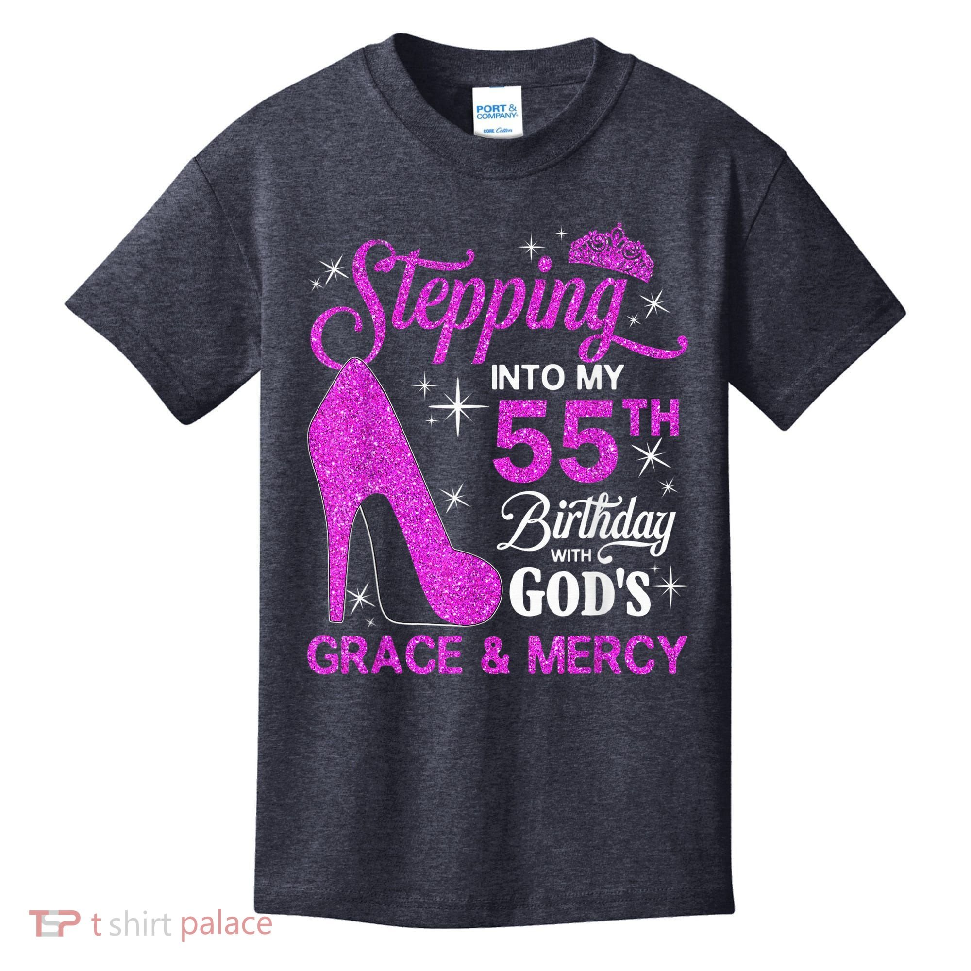 Stepping Into My 55th Birthday With God's Grace And Mercy Kids T-Shirt
