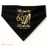 Stepping Into My 60 Birthday Like A Boss 60th BDay Party USA-Made Doggie Bandana thumb 0