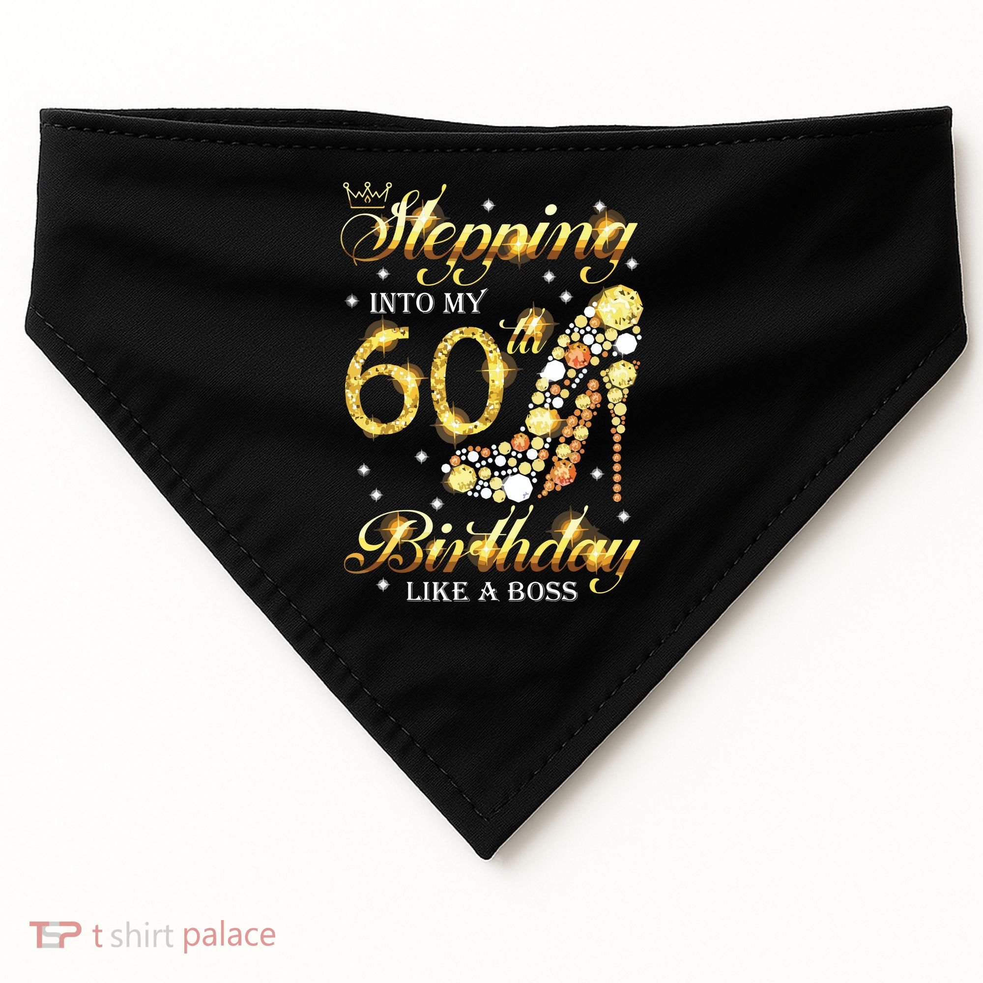Stepping Into My 60 Birthday Like A Boss 60th BDay Party USA-Made Doggie Bandana