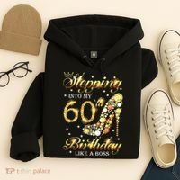 Stepping Into My 60 Birthday Like A Boss 60th BDay Party Hoodie thumb 4