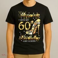 Stepping Into My 60 Birthday Like A Boss 60th BDay Party T-Shirt thumb 3
