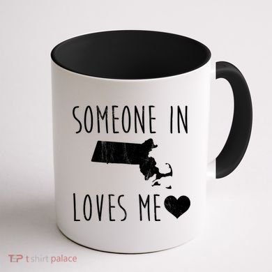Someone In Massachusetts Loves Me! Cute State Gift Coffee Mug back