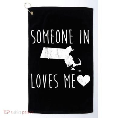 Someone In Massachusetts Loves Me! Cute State Gift Golf Towel