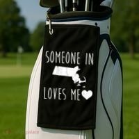 Someone In Massachusetts Loves Me! Cute State Gift Golf Towel thumb 2