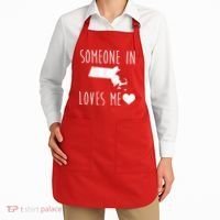 Someone In Massachusetts Loves Me! Cute State Gift Apron thumb 2