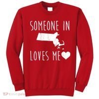 Someone In Massachusetts Loves Me! Cute State Gift Sweatshirt thumb 0