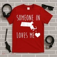 Someone In Massachusetts Loves Me! Cute State Gift T-Shirt thumb 5