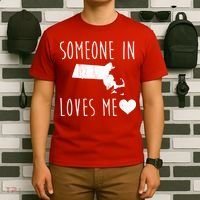 Someone In Massachusetts Loves Me! Cute State Gift T-Shirt thumb 6