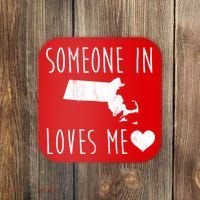 Someone In Massachusetts Loves Me! Cute State Gift Coaster thumb 0