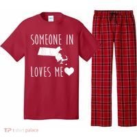 Someone In Massachusetts Loves Me! Cute State Gift Pajama Set thumb 0
