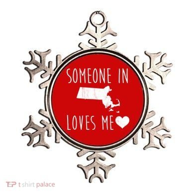 Someone In Massachusetts Loves Me! Cute State Gift Ornament