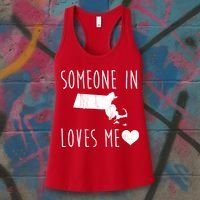 Someone In Massachusetts Loves Me! Cute State Gift Women's Tank Top thumb 3